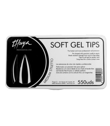 Tips Uñas Stiletto Medium Soft Gel 550 ud
